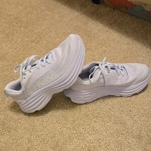 Hoka White Athletic Shoes with Chunky Midsole